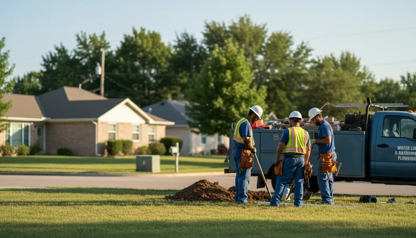 Residential water line and bathroom plumbing service in Wales, ND